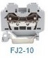 FJ2-10/G, 284-101 Проходная клемма серии FJ2 10 кв. мм, 2-к серая