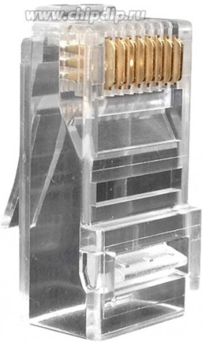 Коннектор Hyperline, RJ45(8p8c), кат. 6, неэкр., для одножильного и многожильного кабеля, 100 шт, цвет: прозрачный Коннектор Hyperline, RJ45(8p8c), кат. 6, неэкр., для одножильного и многожильного кабеля, 100 шт, цвет: прозрачный
