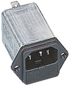 RIR-0422-H, Filtered IEC Power Entry Module, IEC C14, General Purpose, 4 А, 250 В AC, 1-Pole Fuse Holder