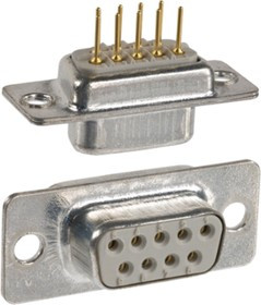 172-009-212R001, 172 9 Way Panel Mount D-sub Connector Socket, 10.9mm Pitch