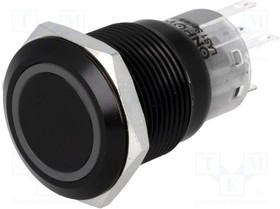 V19B-11R-24G-S, Переключатель: антивандальный, Пол: 2, SPDT, 0,5A/220ВAC, 1A/24ВDC