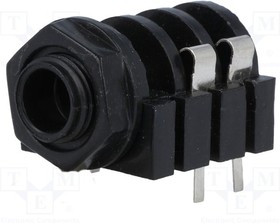 JC-211, Гнездо, Jack 6,3мм, "мама", mono, с выключателем, Кол-во полюс: 2