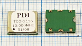 Термокомпенсированный кварцевый генератор 10МГц,стабильность 2ppm/-40~+85C, 3.3В/SIN, гк 10000 \TCXO
