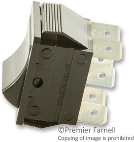 C1560VQAAA, Клавишный переключатель, Вкл.-Вкл., DPDT, Без Подсветки, Панель, Черный, Серия 1550