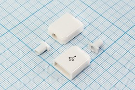 Кожух для разъема USB A, белый, пластик; №15068 кожух USB\ 4P\пласт\\\бел