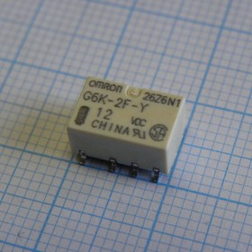 G6K-2FY-12DC, Сигнальное реле 1A DPDT (две контактных группы-два направления) катушка 12В (10мм х 7.8мм х 5.2мм) для поверхностного монтажа