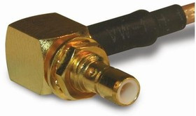 142233, RF Connectors / Coaxial Connectors SMB R/A BULKHEAD JACK 316 GOLD