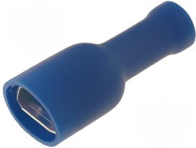 ST-010/B, Наконечник плоский, 6,3мм, 0,8мм, "мама", 1,5-2,5мм2, обжим, синий