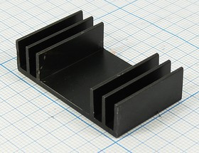 Ребристый радиатор чёрного цвета; №12090 охладитель 25x 43x 11\F09\\Al\чер\BLA052-25\