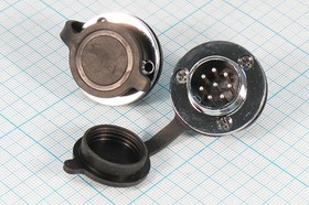 Штекер микрофонный MIC20\ 8P\пан/флан\М19\ зуглушка\XS20JK8P-M; №14542 штек мик MIC20\ 8P\пан/флан\М19\ зуглушка\XS20JK8P-M