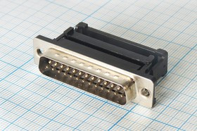 Разъем D-SUB вилка, контакты 25P, обжимной шлейф, DI-25M