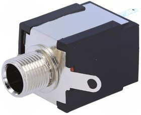 JC-117, Гнездо, Jack 6,3мм, stereo, Кол-во полюс: 3, прямой, на панель