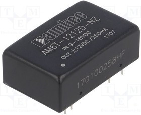 AM6T-1212D-NZ, DC/DC, 6Вт, вх.9:18В, вых.+12В/+0.25А, DIP24 AM6T-1212D-NZ, DC/DC, 6Вт, вх.9:18В, вых.+12В/+0.25А, DIP24