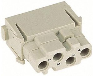 09140044513, Heavy Duty Power Connector Insert, 1.5A, Female, Han-Modular Series, 4 Contacts 09140044513, Heavy Duty Power Connector Insert, 1.5A, Female, Han-Modular Series, 4 Contacts