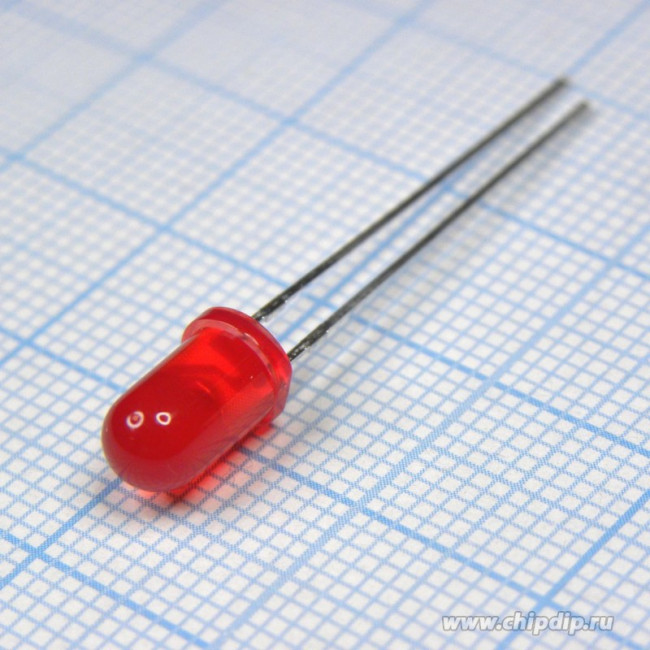 L-7113LID, Светодиод 5мм/красный/617нм/ 1.2-4мкд/30°/2мА