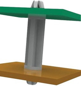 DLSP-1-14M-01, PCB Support, Dual Lock, Nylon, 14 mm Height, 40 Pack