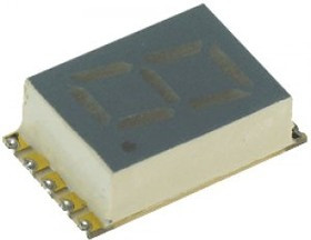 KCSC03-123, 7-сегментный светодиодный дисплей, механически прочный, Зеленый, 20 мА, 2.1 В, 3.1 мкд,