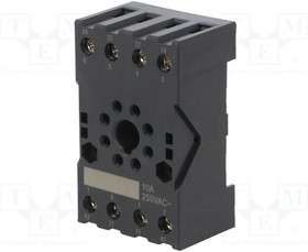 10FF-2Z-C3, Панелька, PIN: 8, 10А, 250ВAC, Монтаж: DIN,на панель, Серия: HF10FH