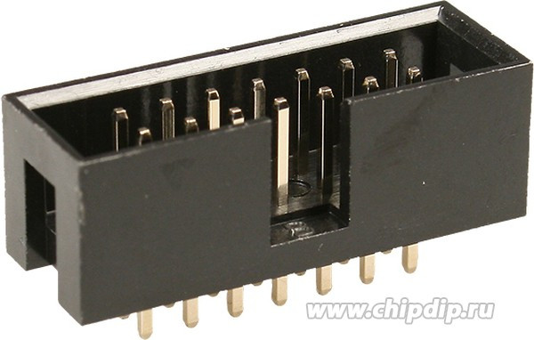 BH-14 (IDC-14MS), вилка на плату шаг 2.54мм прямая (118-A-14GSK)