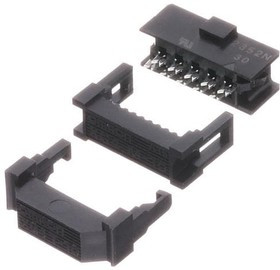 XG4M-1030-T, Вилка, IDC, "мама", PIN 10, IDC, на шлейф, 1,27мм, позолота