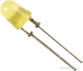АЛ307ЖМ, Светодиод желтый 50° d=5мм 6мКд 590нМ 08г