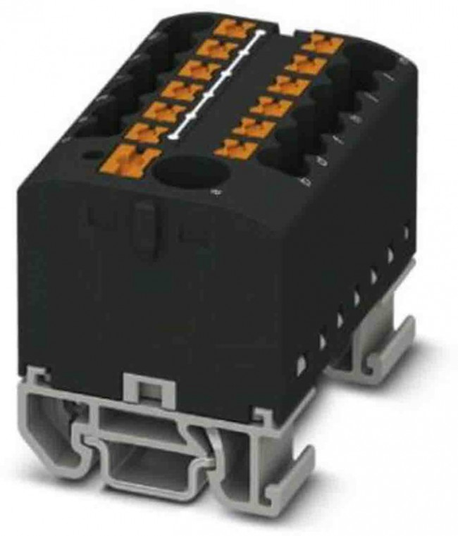 3274202, DIN Rail Terminal Blocks PTFIX6/12X2,5NS15ABK 2.5mm2 w/6mm2 feedi