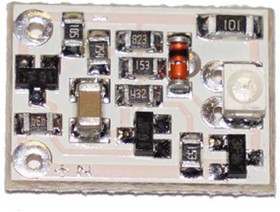 Светодиод мигающий 3,5x 2,8m(18x12), зеленый, бесцветный корпус, SMD, на плате