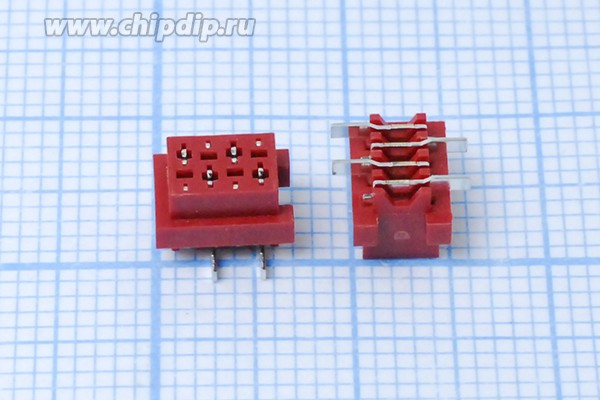 Разъем (Micro Match) MM- 4FSMD розетка, шаг P1.27, контакты 4P, на плату/SMD, , MM- 4FSMD