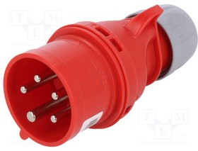 7015-6, Разъем: питания AC, трехфазный, вилка, "папа", 16А, 400ВAC, IP44