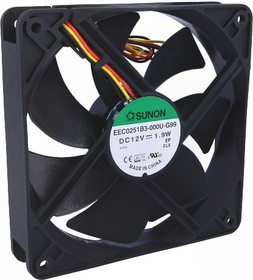 EEC0251B3-G99, Вентилятор осевой, 12В DC, 120x120x25мм, подшипник качения, 127,5куб.м/ч, 34дБА