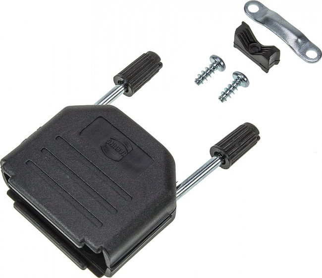 09670150424, D-Sub Backshells 15P HOOD TOP ENTRY BLK THERMOPLASTIC