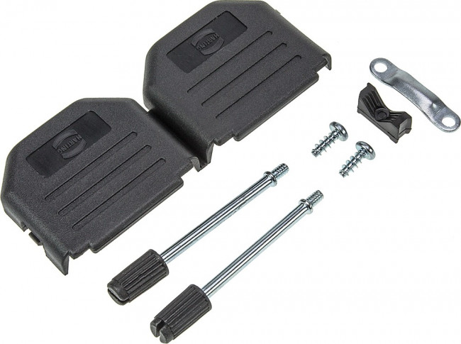 09670150424, D-Sub Backshells 15P HOOD TOP ENTRY BLK THERMOPLASTIC