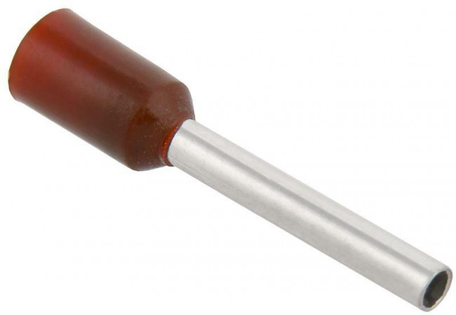 Наконечник-гильза Е1012 1мм2 с изолированным фланцем(темно-красный)(100 шт)ИЭК