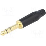 ACPSGBAU, Телефонный аудио разъем, Stereo, 3 контакт(-ов), Штекер, 6.35 мм, Монтаж на Кабель