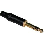 ACPSGBAU, Телефонный аудио разъем, Stereo, 3 контакт(-ов), Штекер, 6.35 мм, Монтаж на Кабель