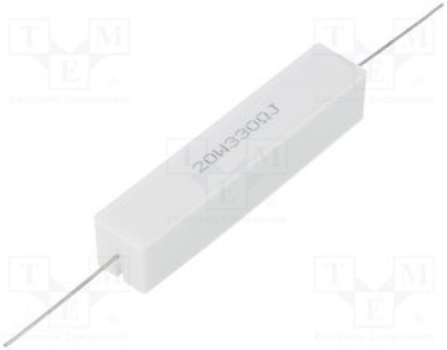 CRL20W-330R, Резистор проволочный, керамический, THT, 330Ом, 20Вт, ±5%