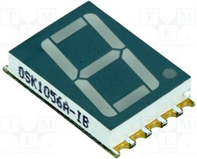 OSK1056A-LYG, Дисплей: LED, 7-сегментный, 14,22мм, 0,56", II.зн: 1, желто-зеленый