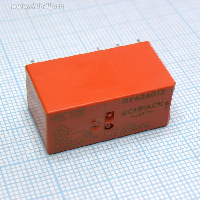6-1393243-3, Power Relay 12VDC 8A DPDT(29mm 12.7mm 15.7mm) THT