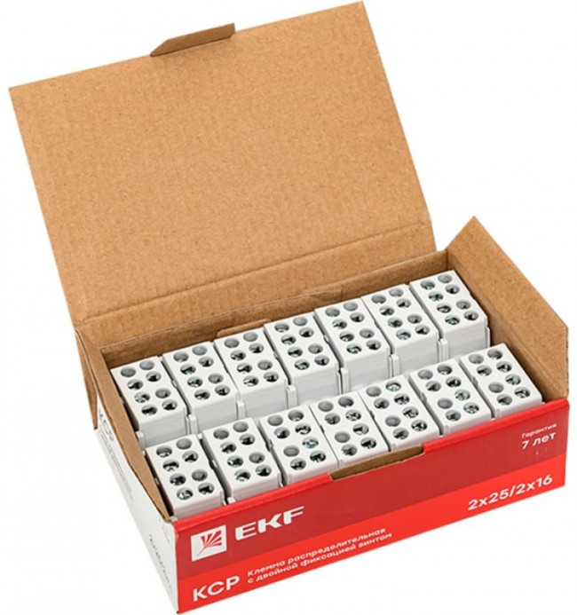 Клемма распределительная КСР с двойным винтом 2x25/2x16 серая PROxima ksr-2.25-2.16-grey