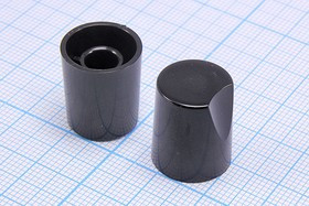 Ручка круглая диаметр 15мм, диаметр регулятора 6.0мм, пластик, черный, CP-MA15-; №9917 ручка d6,0z18\15x17,7\пл\ чер\\CP-MA15-6-T18\