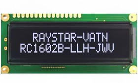 RC1602B5-LLH-JWV, Дисплей: LCD, алфавитно-цифровой, VA Negative, 16x2, 80x36x13,2мм