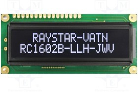 RC1602B5-LLH-JWV, Дисплей: LCD, алфавитно-цифровой, VA Negative, 16x2, 80x36x13,2мм