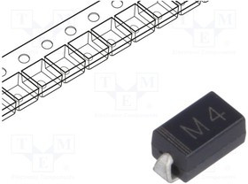 M4-DCO, Диод: выпрямительный, SMD, 400В, 1А, SMA, Ufmax: 1,1В, Ifsm: 30А