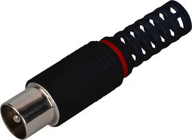 Разъем ЭРА штекер TV без пайки чёрный упаковка 1 шт. Б0048307