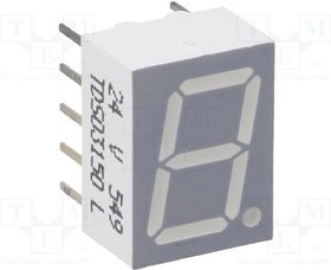 TDSO3150-KL, Дисплей: LED, 7-сегментный, 10мм, 0,39", II.зн: 1, красно-оранжевый