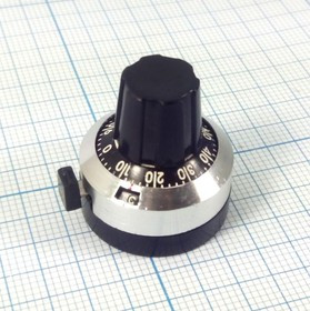 Ручка, внутренний диаметр d6,0, размер d22x25, пластик, черный/металл, винт, ZJ22-15-6 10обор