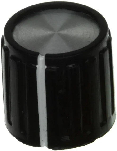 PKG50B1/4, Knobs &amp; Dials .551" LINE IND/SIDE STR RIB KNOB
