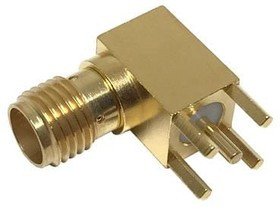85_SMA-50-0-101/111_NE, RF Connector, SMA, Brass, Socket, Right Angle, 50Ohm, Radial Leads