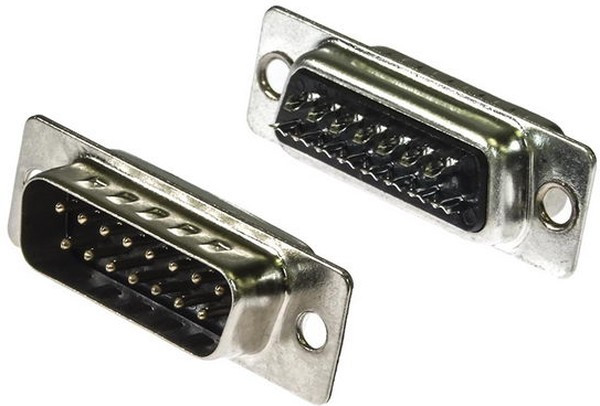 DS1033-15 MUN8SS (DB-15M), Вилка D-SUB 15 pin на кабель (пайка)