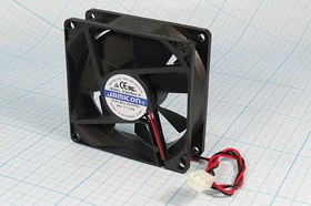 Вентилятор 24В , шариковый подшипник; Q-ВН122B вент 80x80x25\ 24В\0,15А\2L+PHU2\ ШП\JF0825B2H-R